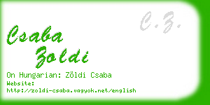 csaba zoldi business card